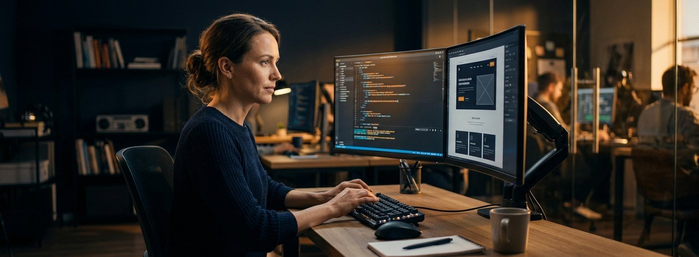 A professional building a high-performance website